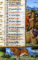 Fauchage des bles, et lion